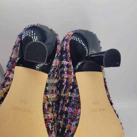 Nine West Stiletto Pointy Toe Pump Textile Size 9.5M Multicolor Plaited - Picture 5 of 9